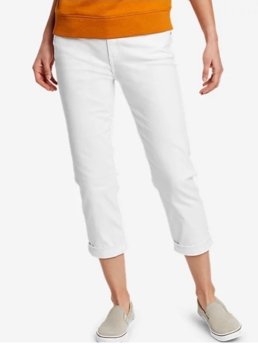 Eddie Bauer Cropped Boyfriend Jeans White, size 12